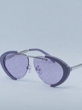 Fendi FE40042U 81U Sunglasses Violet/Silver Geometric Frame, Lilac Lenses